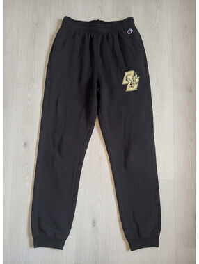 Champion Black Athletic Sweatpants with BC Eagle Logo Size S